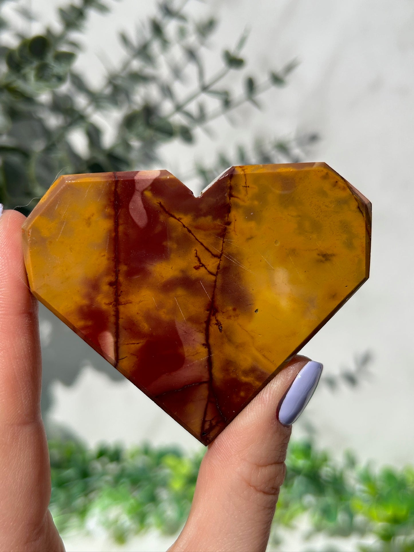 Mookaite geometric heart 22c
