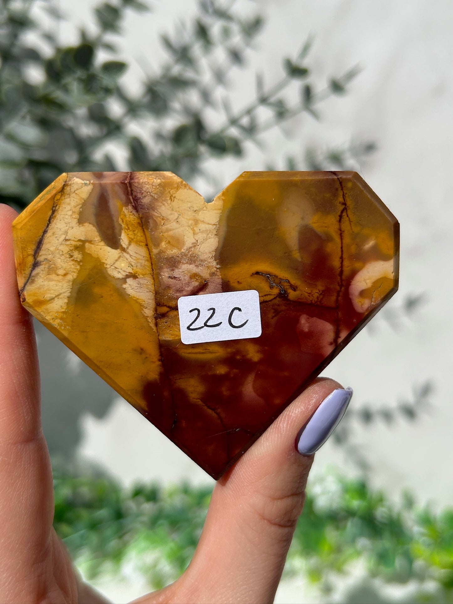 Mookaite geometric heart 22c