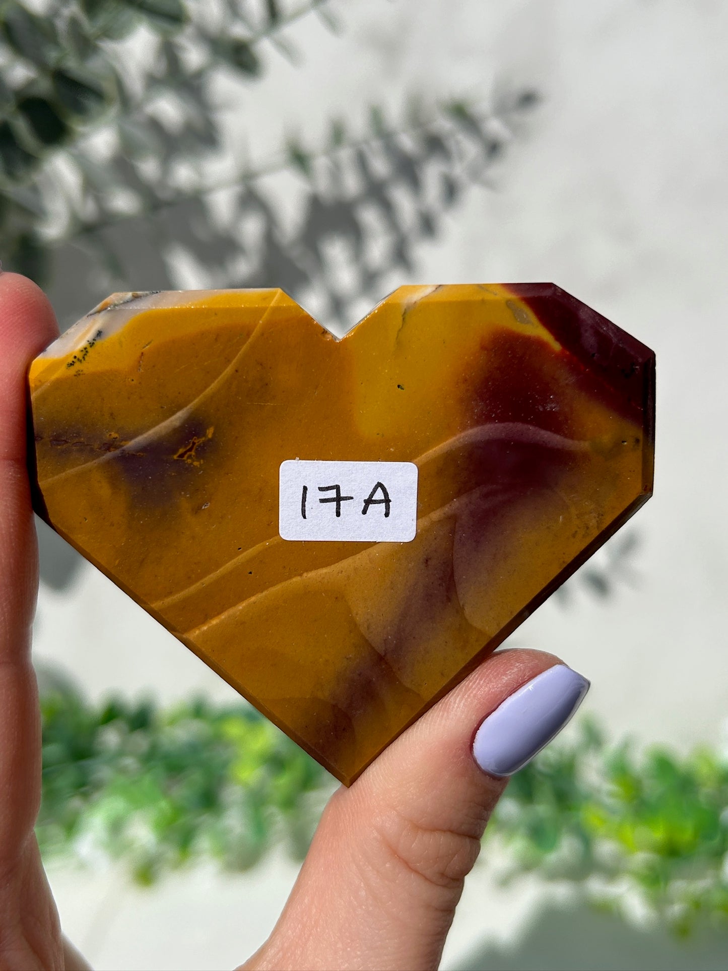 Mookaite geometric heart 17a
