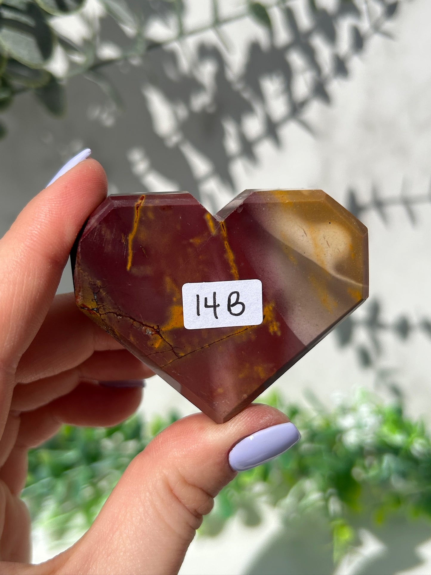 Mookaite geometric heart 14ab