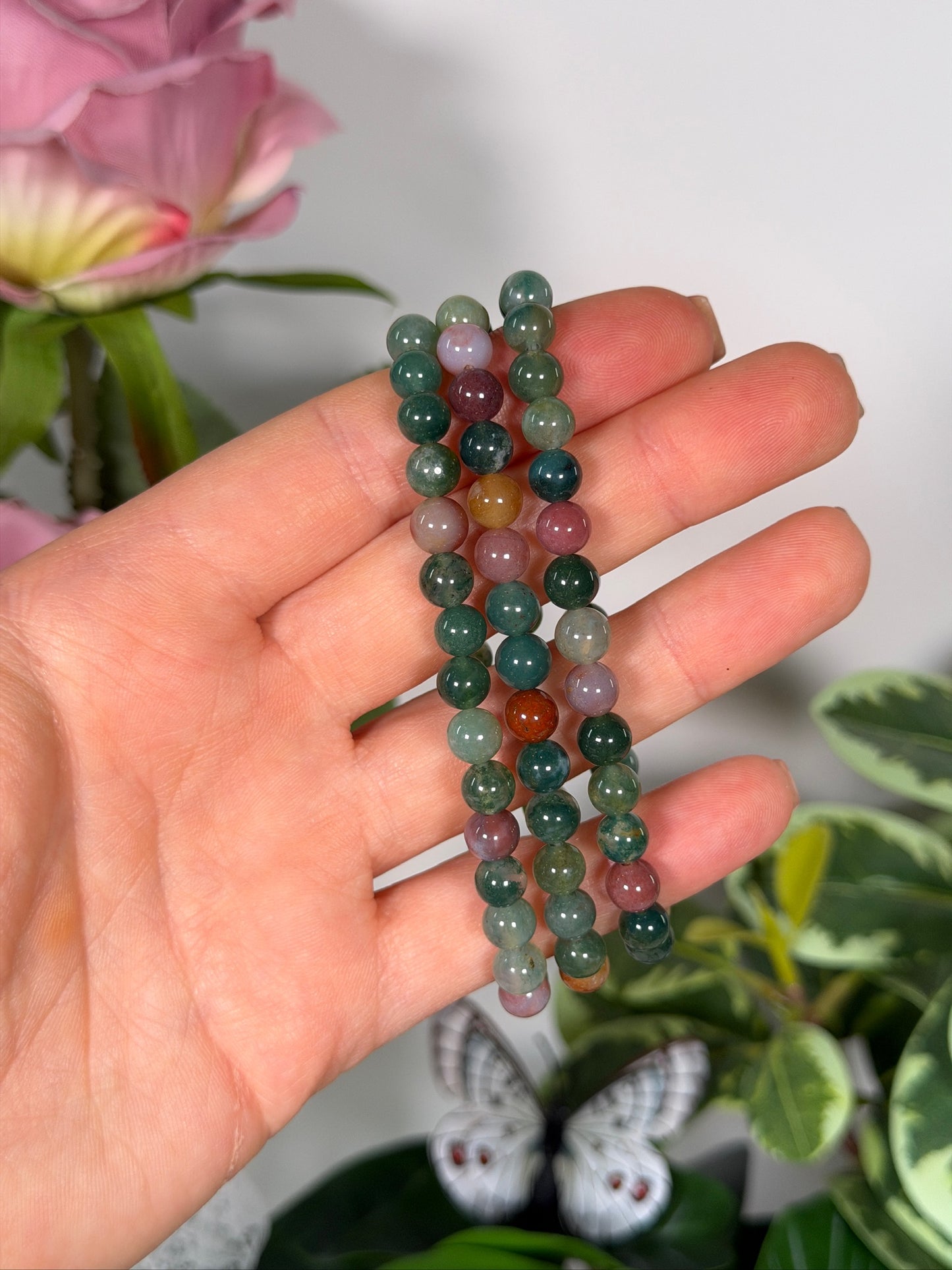 Colorful moss agate bracelet 6mm