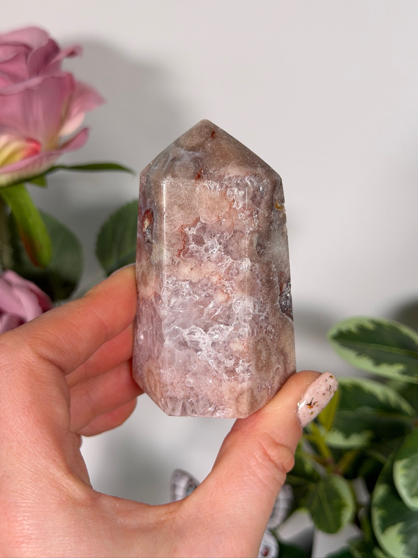 Pink amethyst x jasper tower 39m