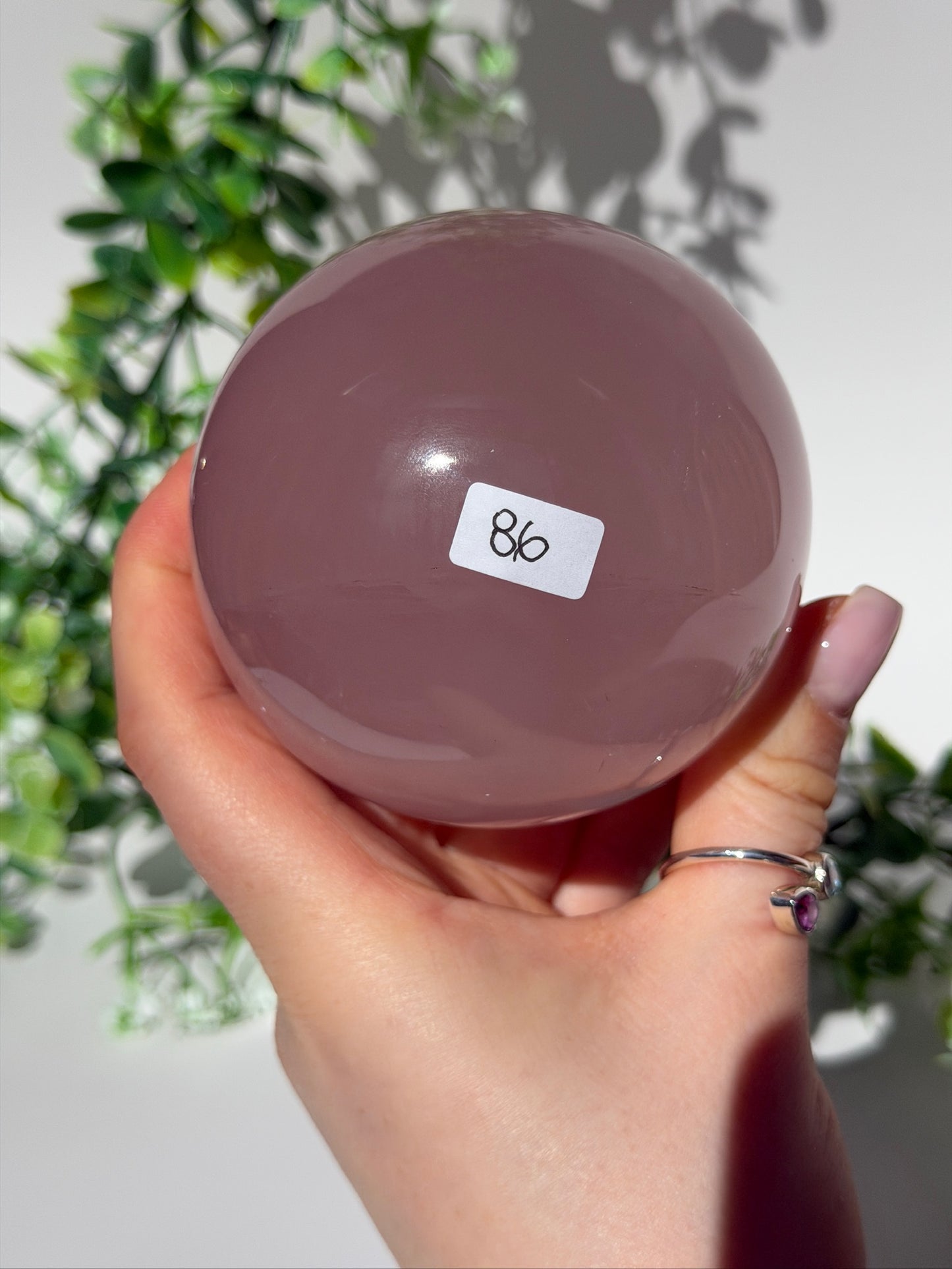Rose quartz sphere 86