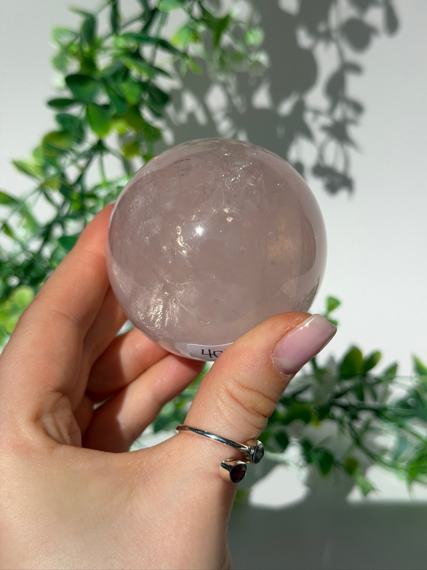 Rose quartz sphere 40a