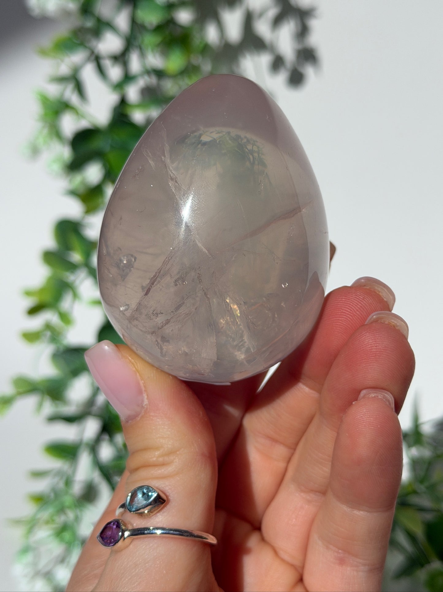 HQ ice rose quartz egg 15g
