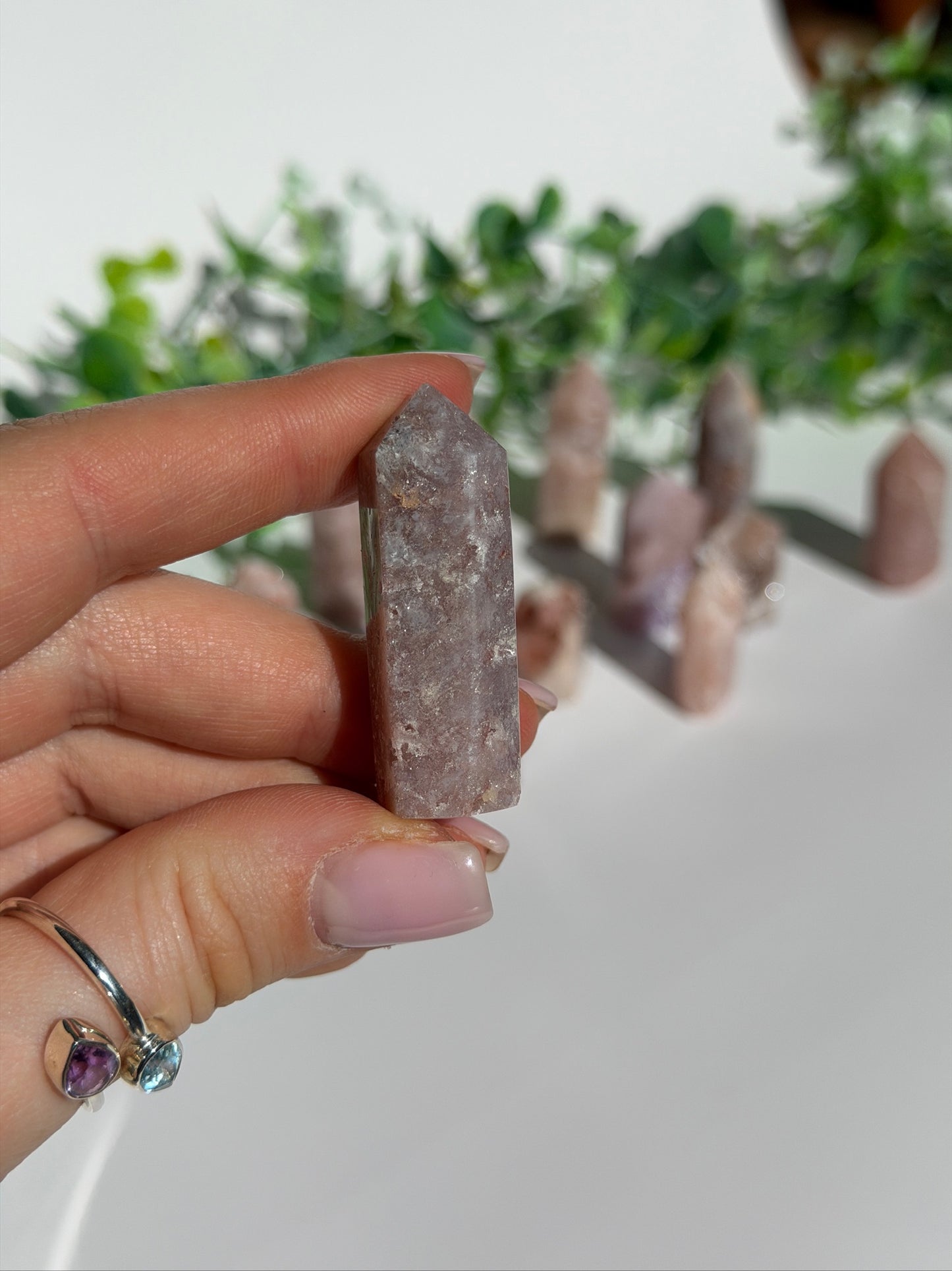 Mini pink amethyst tower