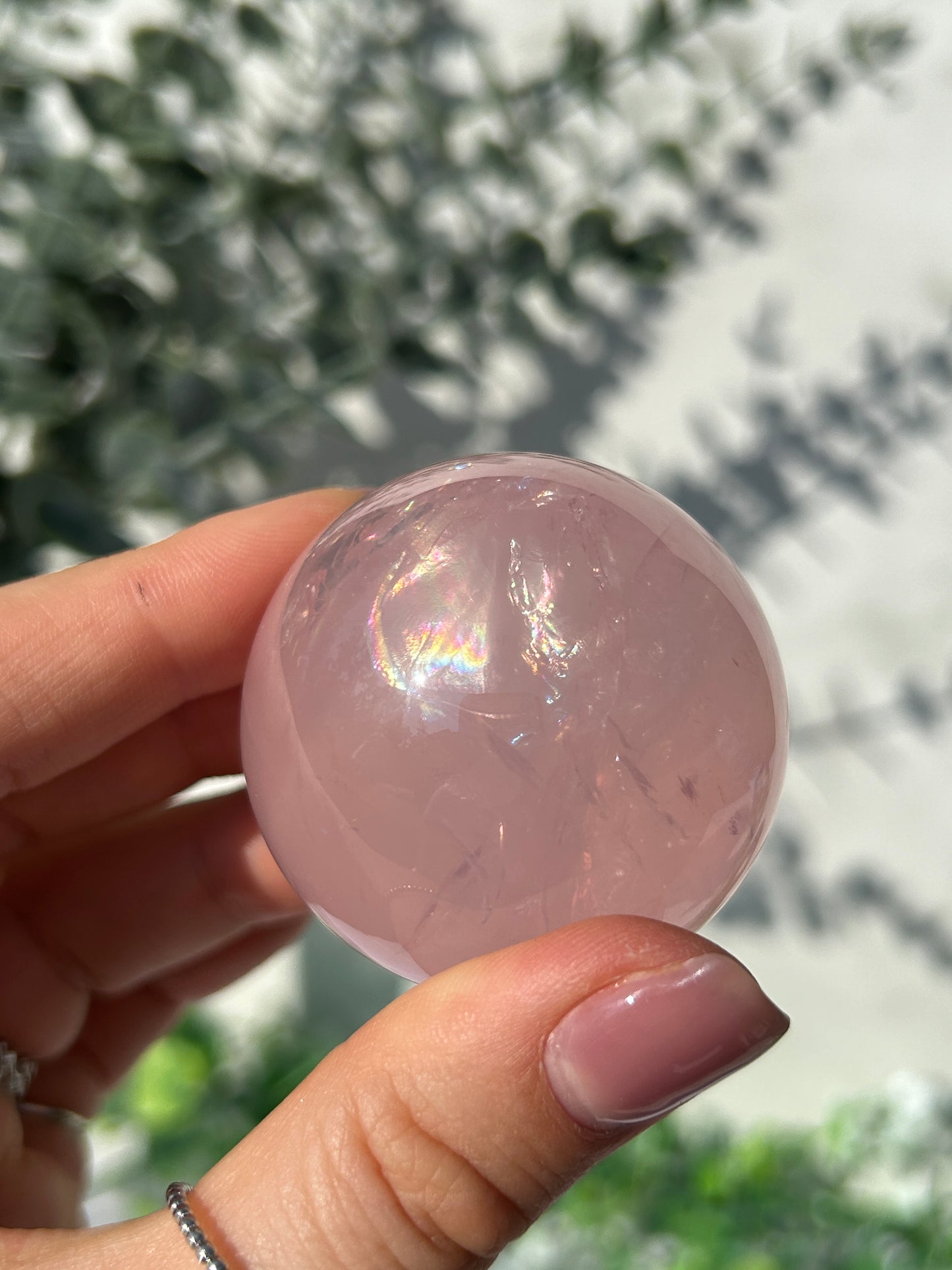 Star rose quartz sphere 43