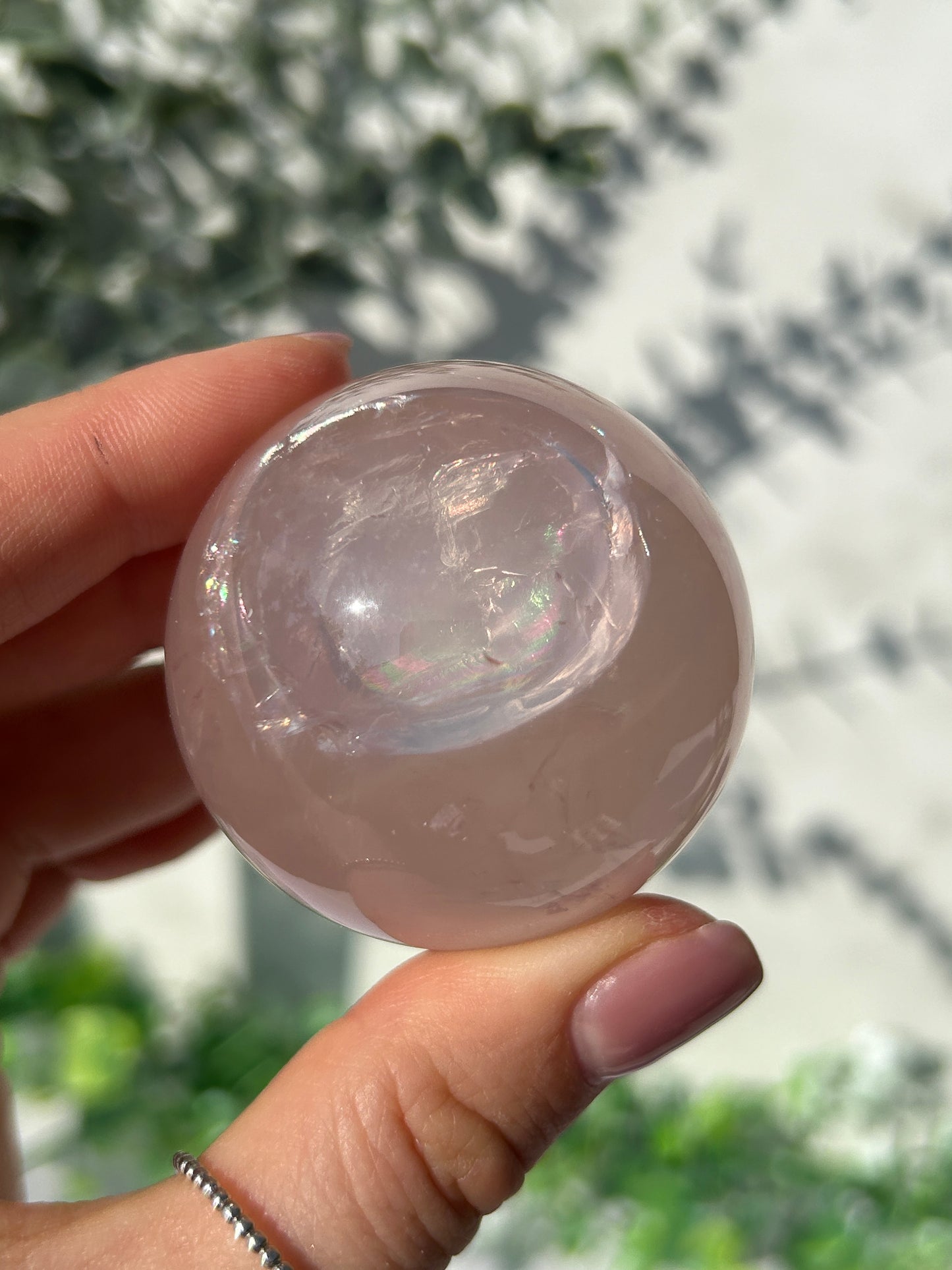 Star rose quartz sphere 48