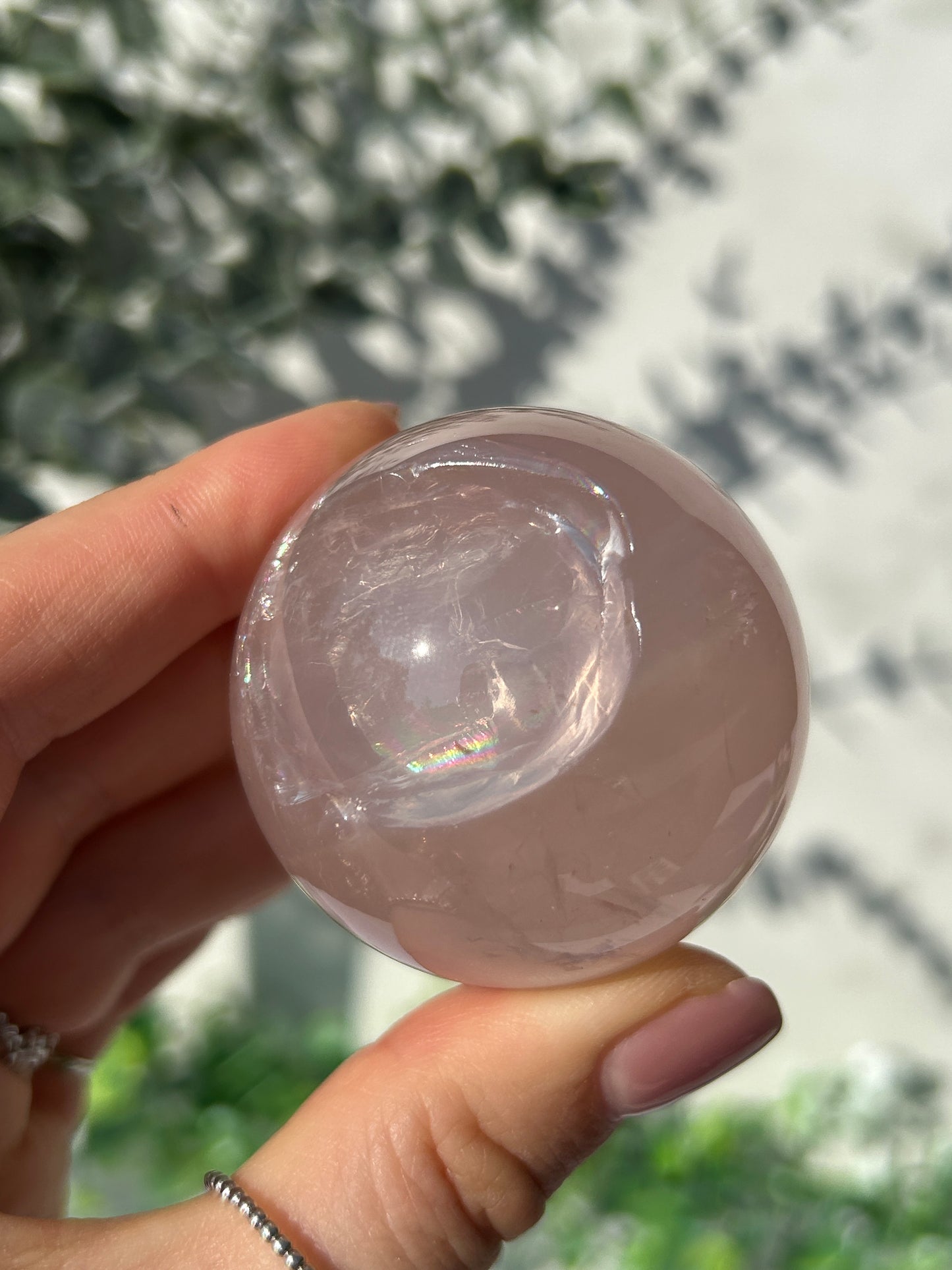 Star rose quartz sphere 48