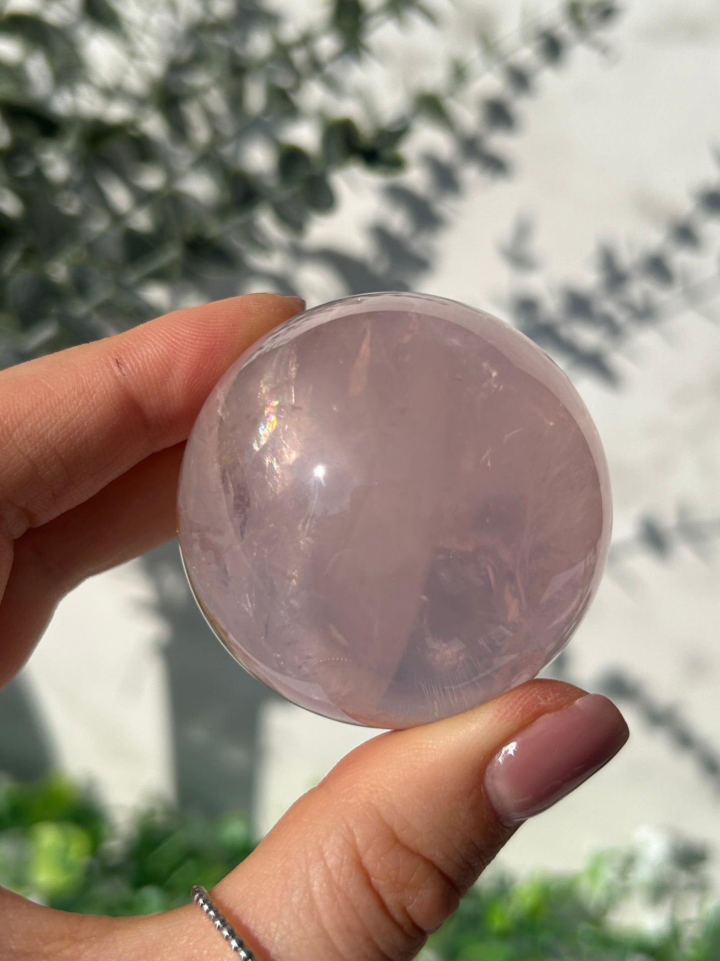Star rose quartz sphere 47