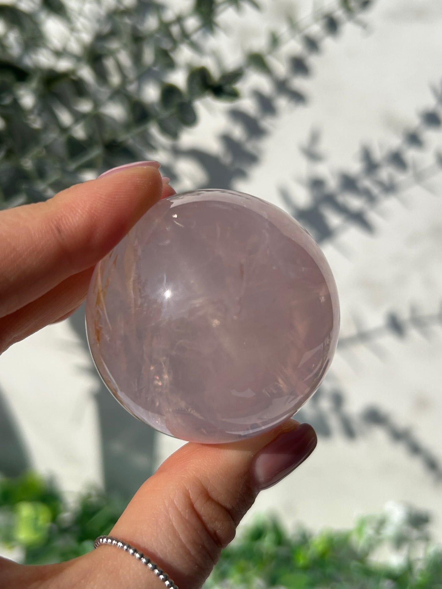 Star rose quartz sphere 47