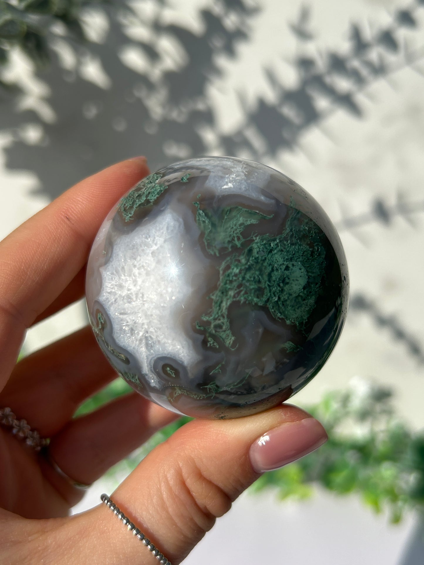 Moss Agate Sphere 20k