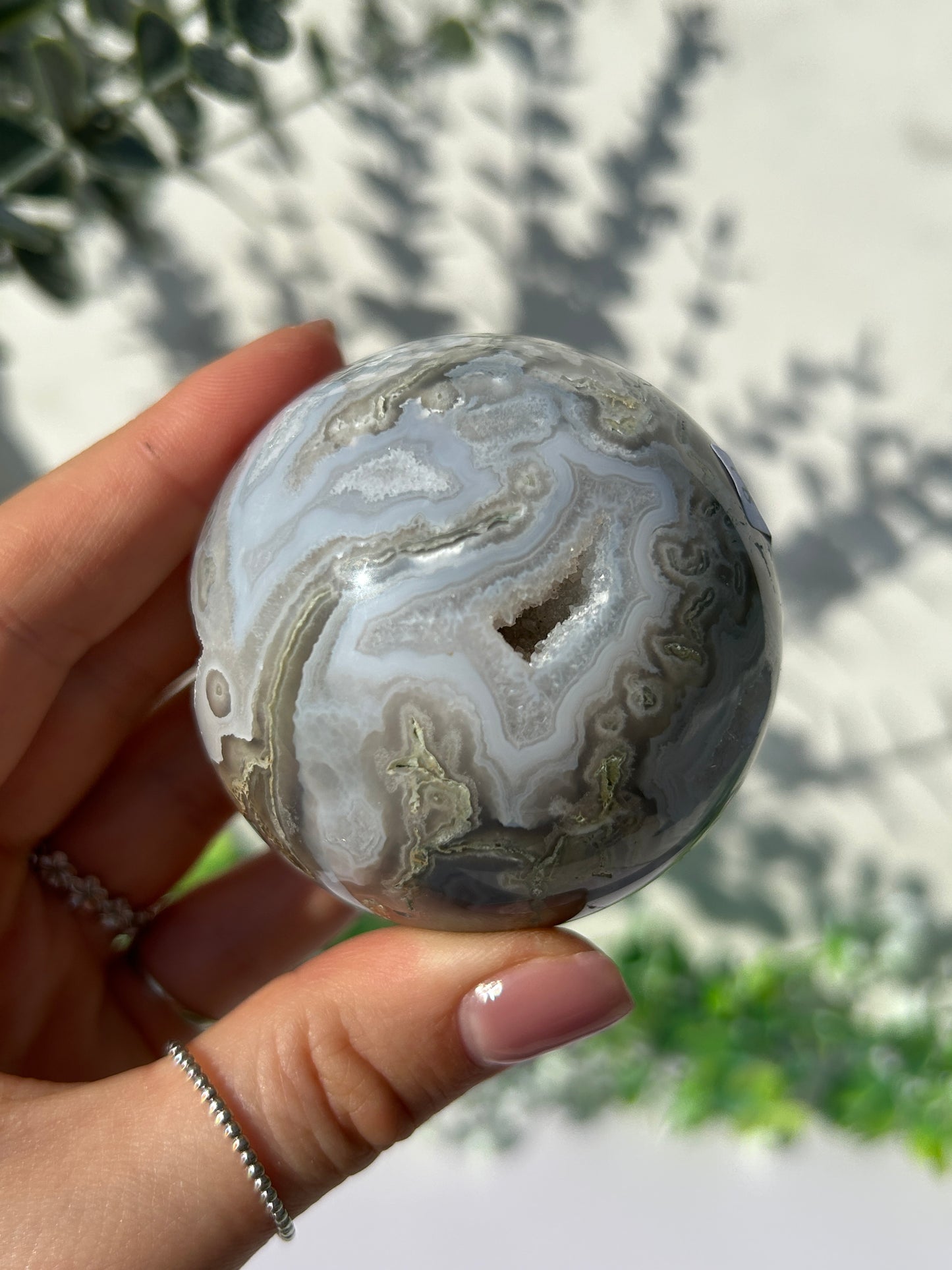 Moss Agate Sphere 25a