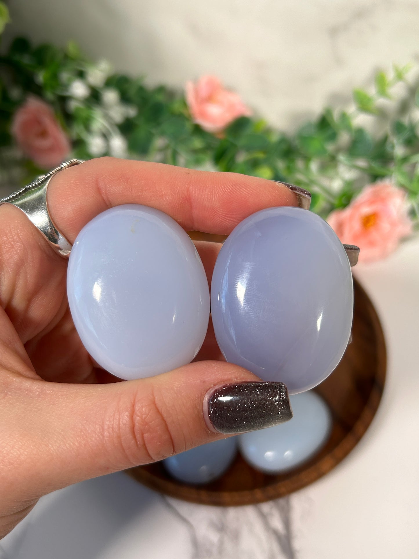 Blue Chalcedony Pocket Palms