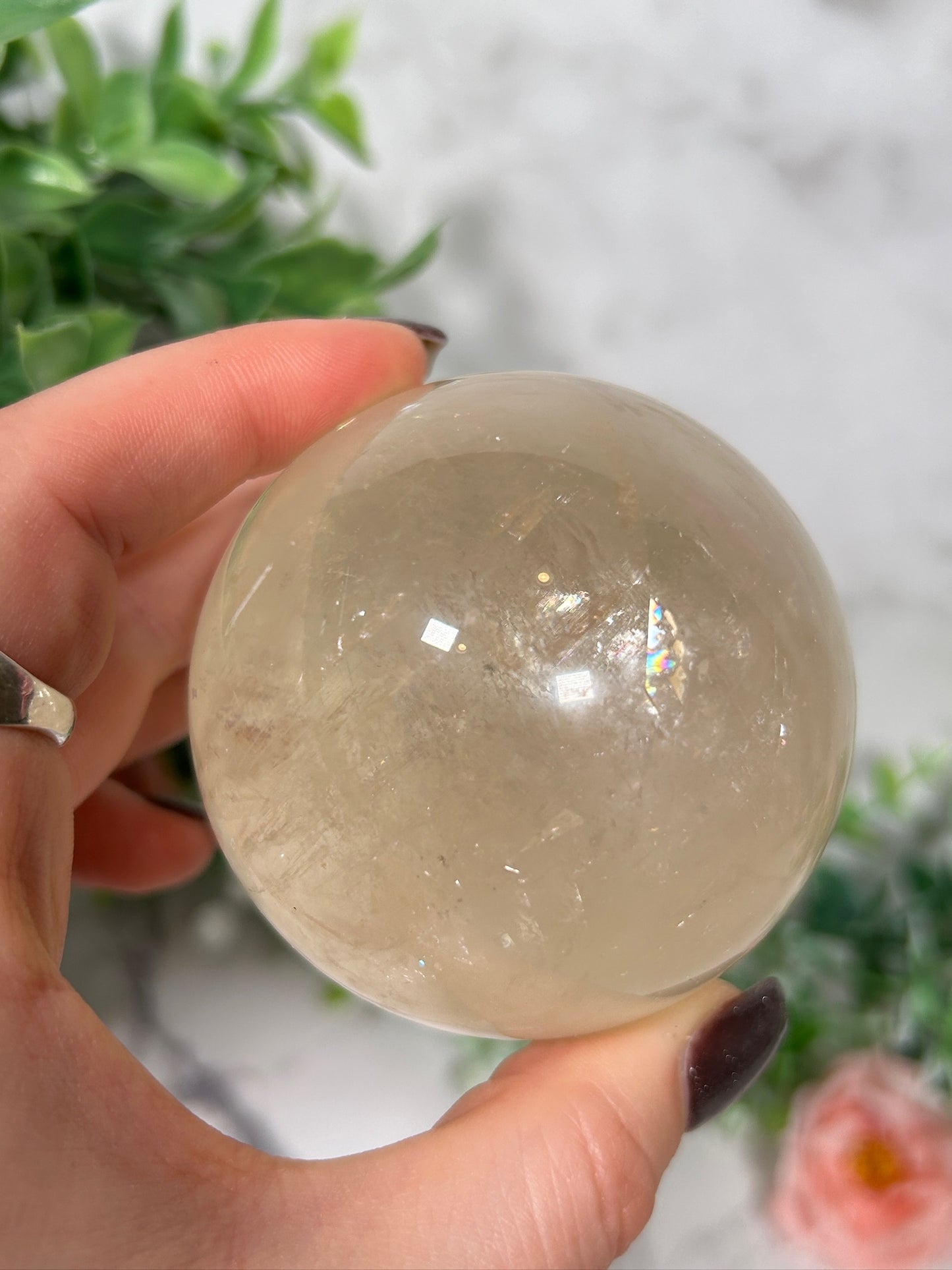 Honey Opitcal Calcite sphere 72