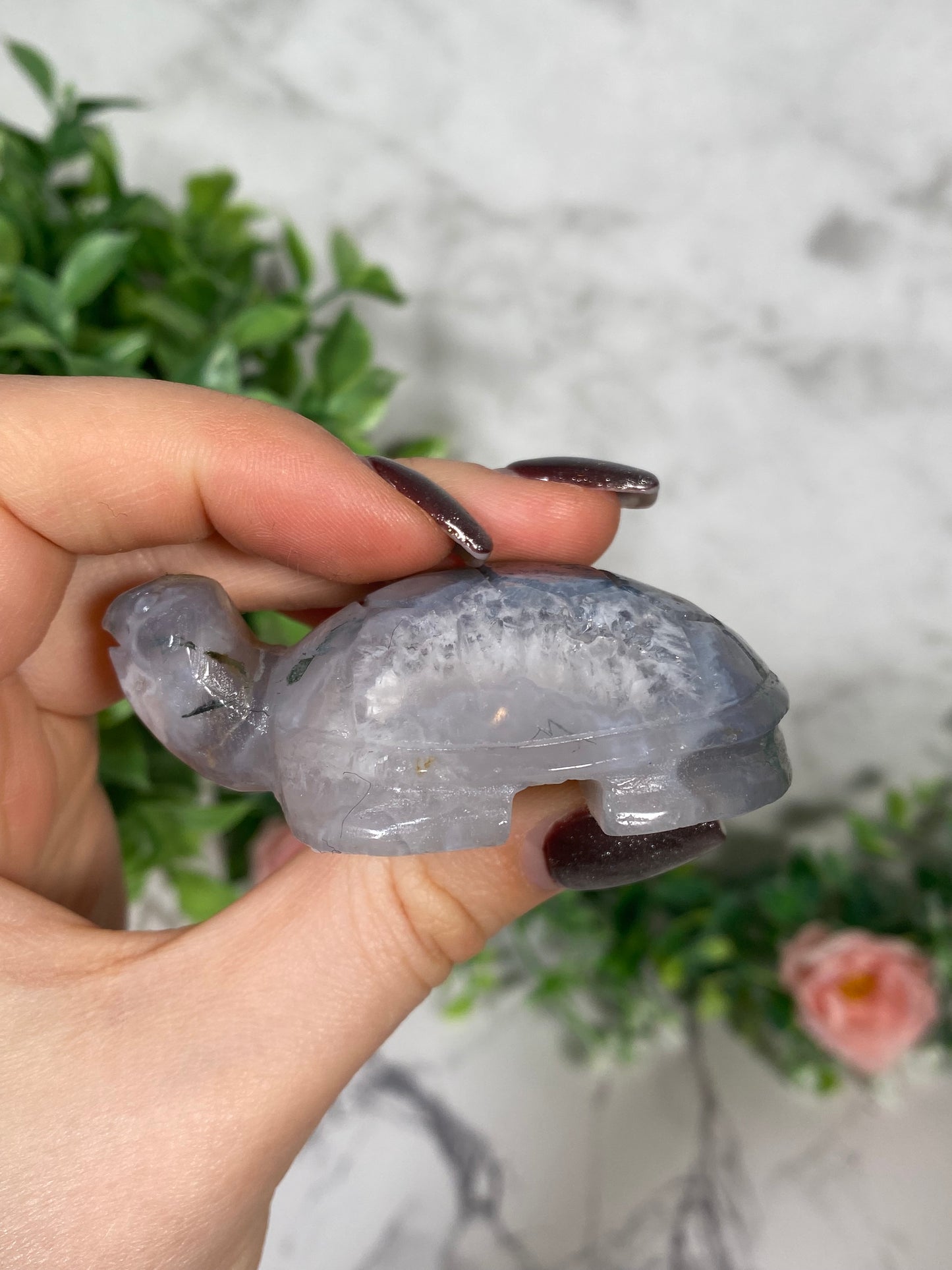 Moss agate turtle 25G