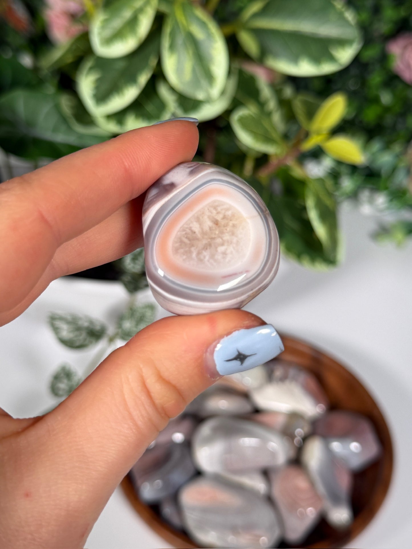 Pink Botswana agate tumble