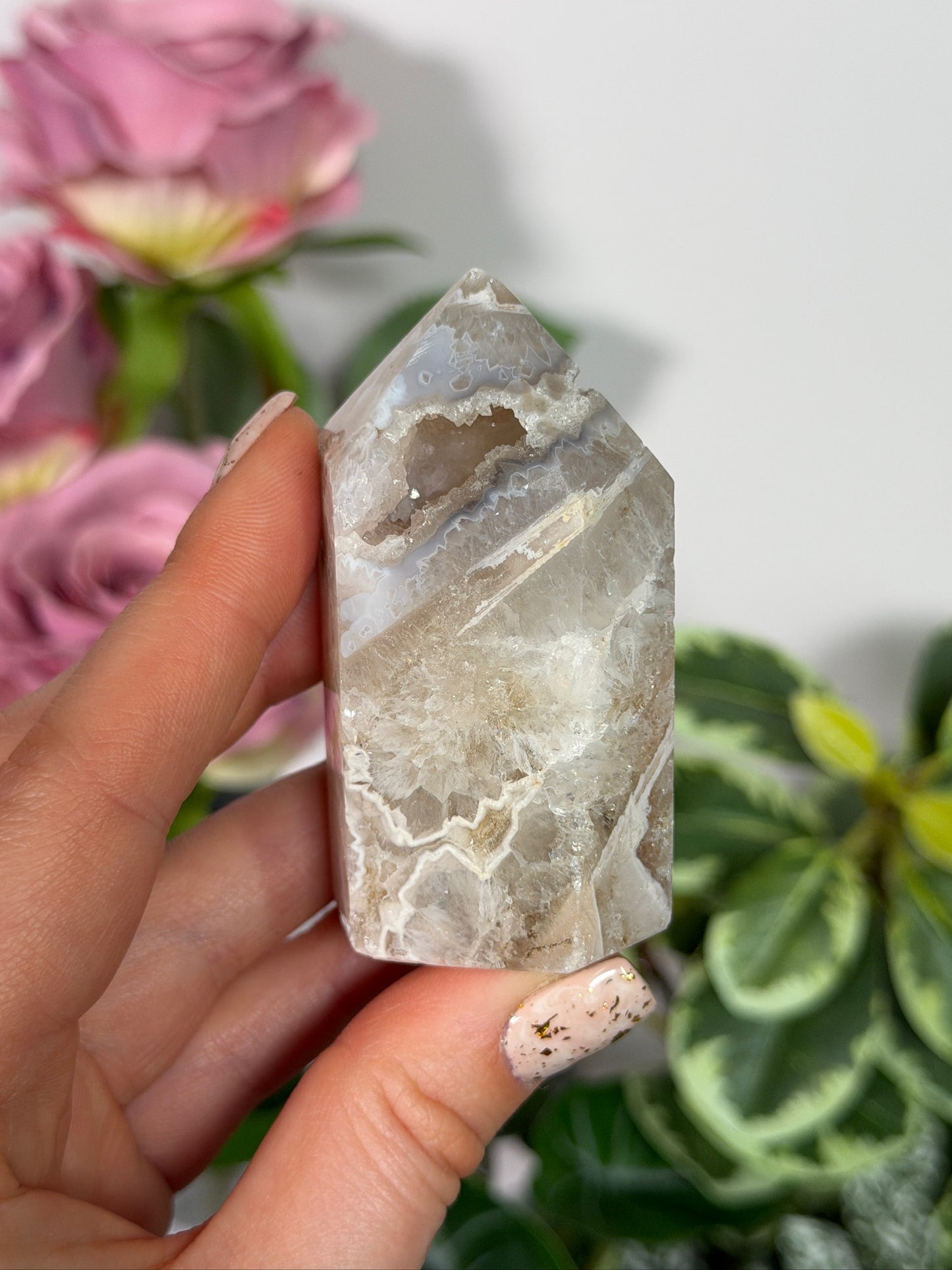 Pink amethyst x jasper tower 14n