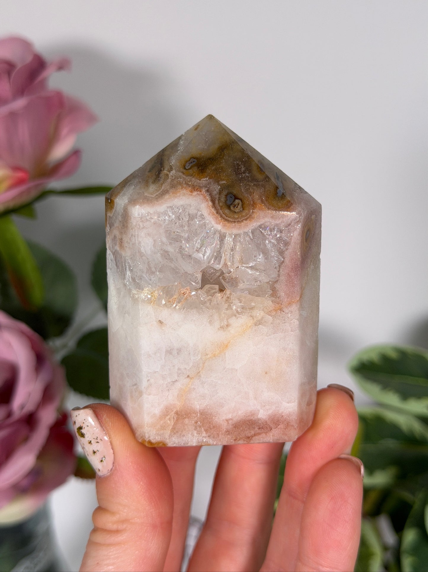 Pink amethyst x jasper tower 18n