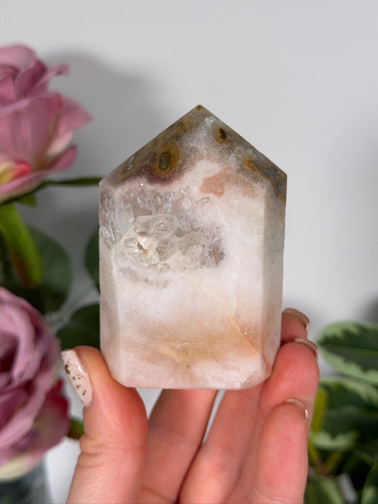 Pink amethyst x jasper tower 18n