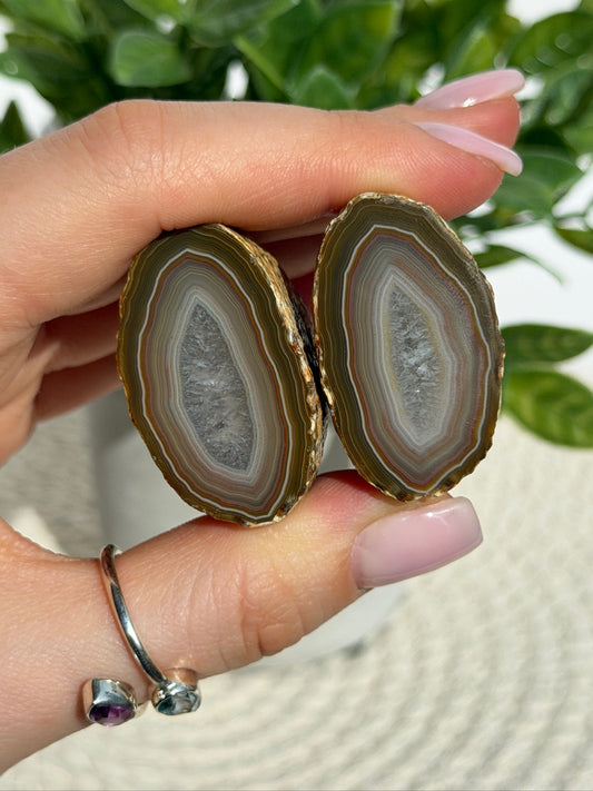 Sumatran agate pair 35c