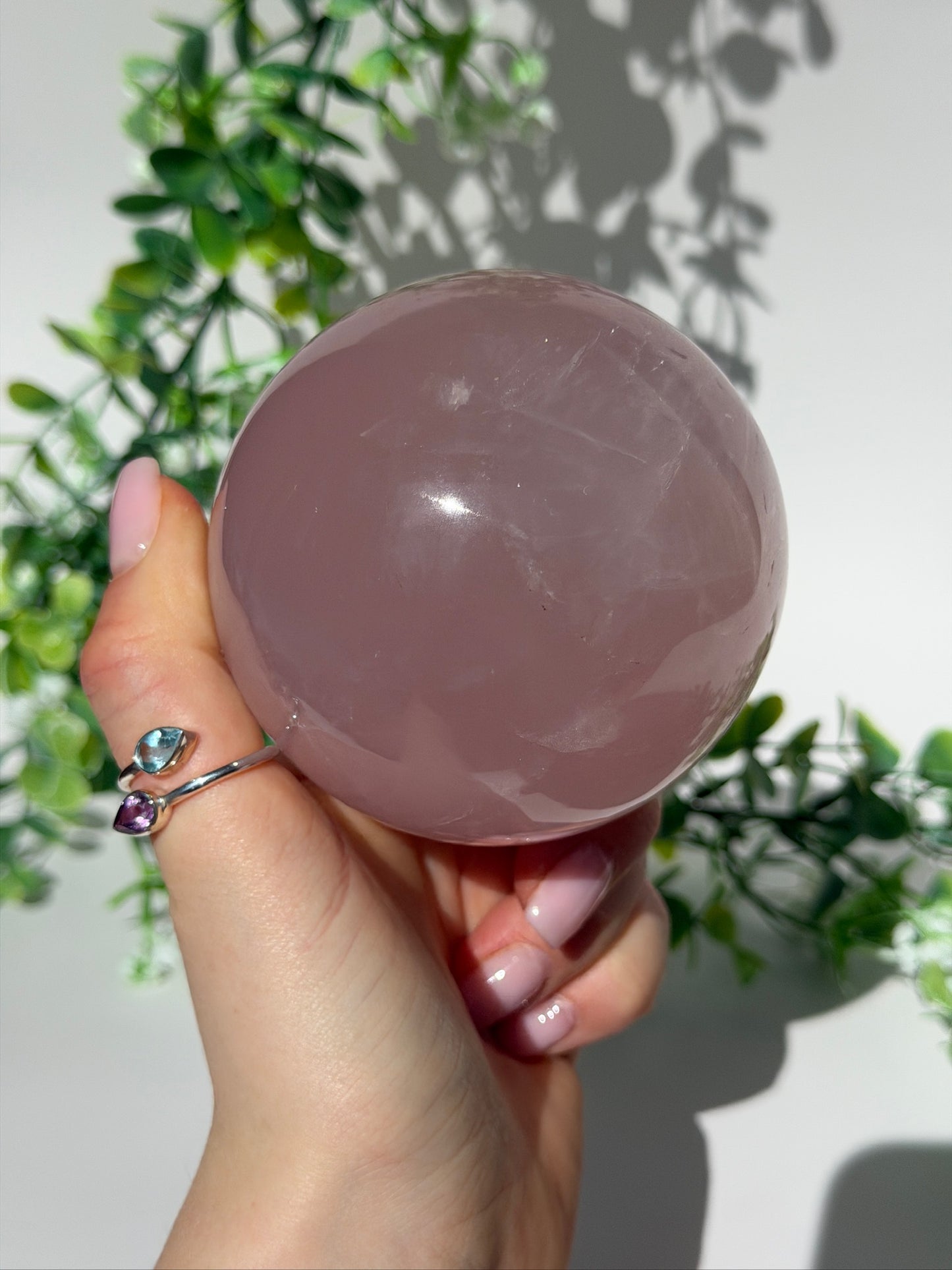Rose quartz sphere 86