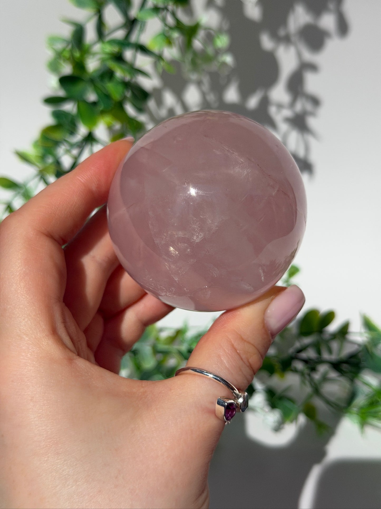 Rose quartz sphere 40a