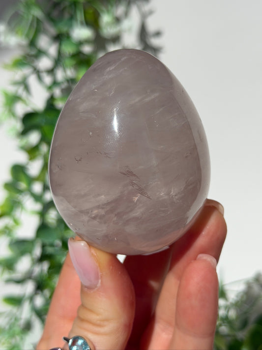 HQ ice rose quartz egg 19