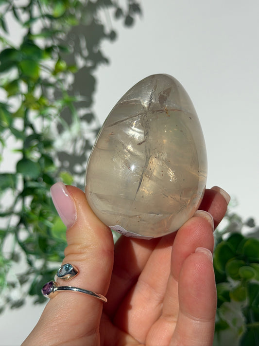 HQ ice rose quartz egg 14f
