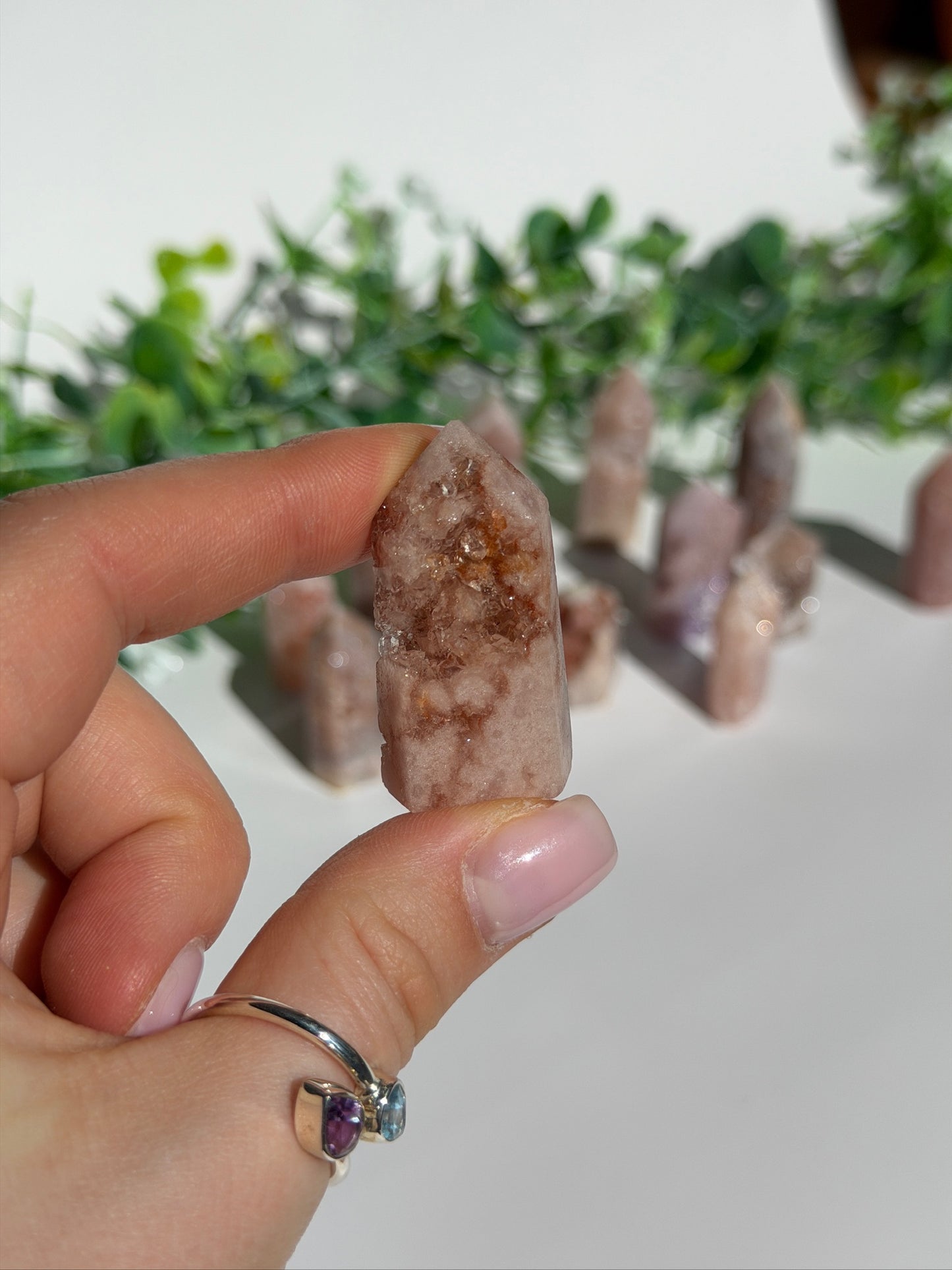 Mini pink amethyst tower