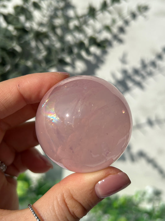 Star rose quartz sphere 43
