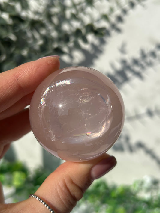 Star rose quartz sphere 48