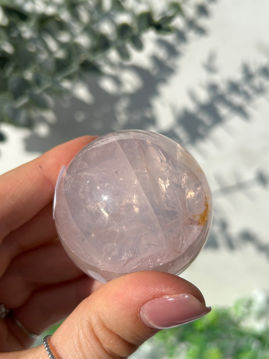 Star rose quartz sphere 47