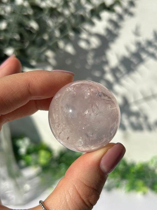 Star rose quartz sphere 20b