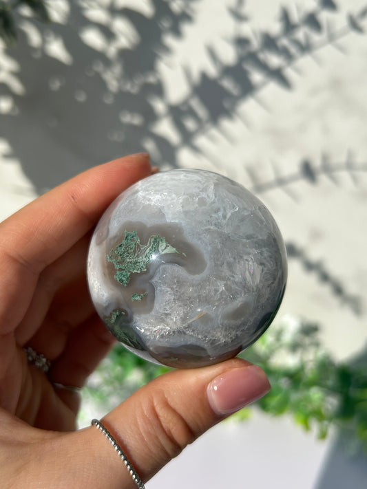 Moss Agate Sphere 20k