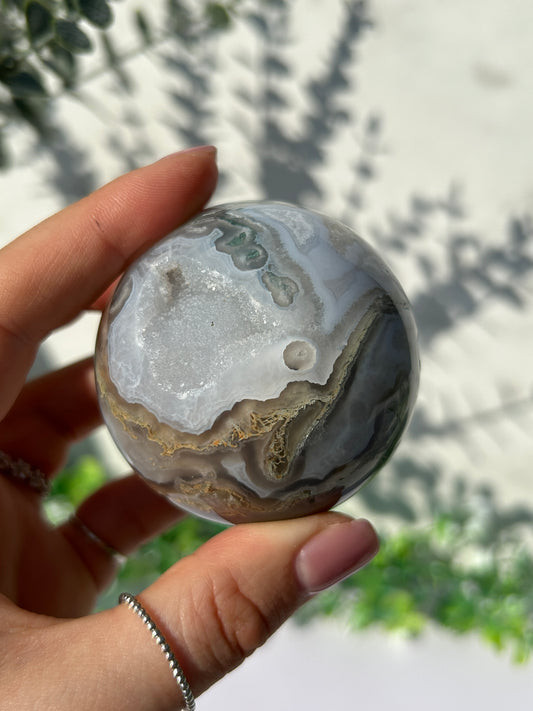 Moss Agate Sphere 25a