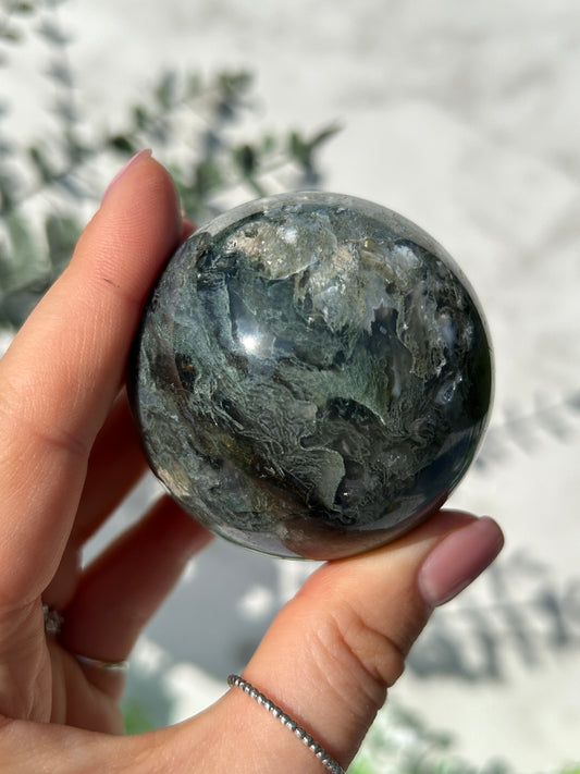 Moss Agate Sphere 22i
