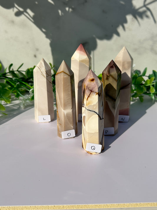 White Mookaite Towers