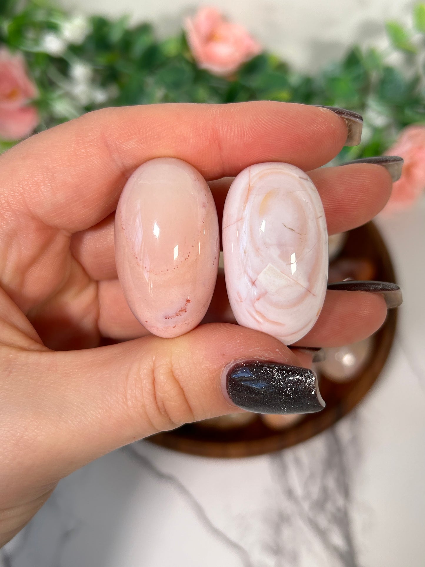 Pink Flower Agate Tumble