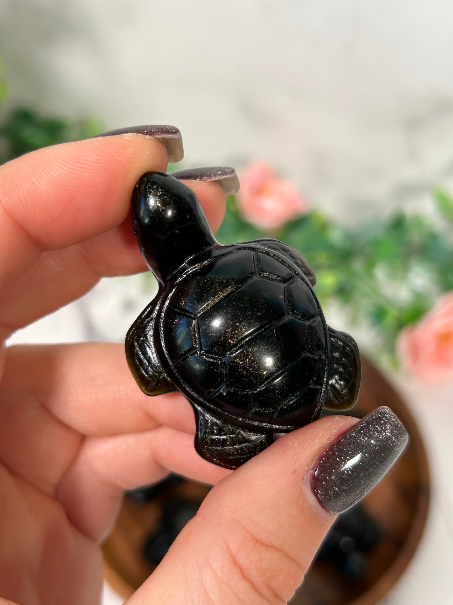 Gold Sheen Obsidian Turtle