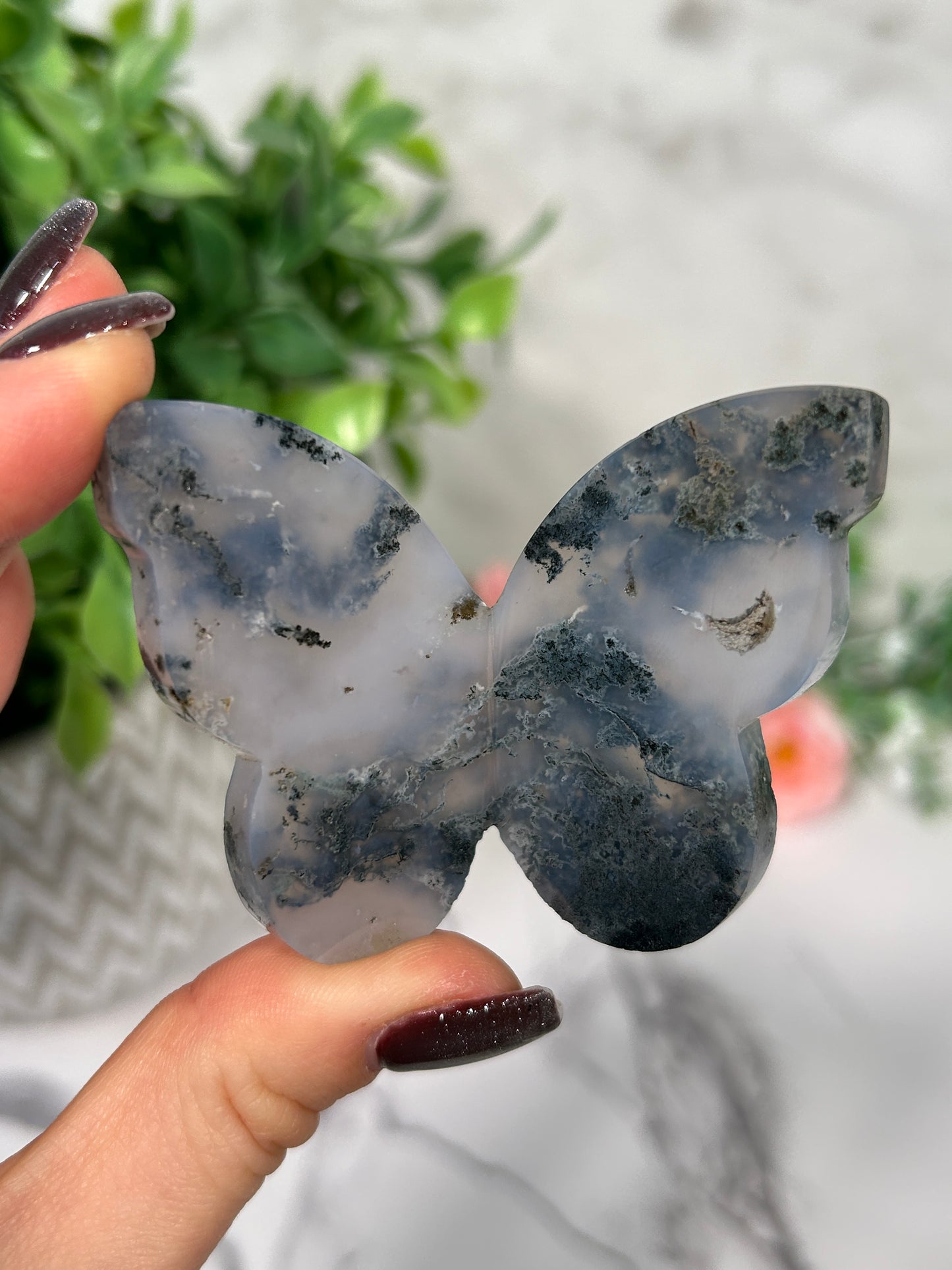 Moss Agate Butterflies