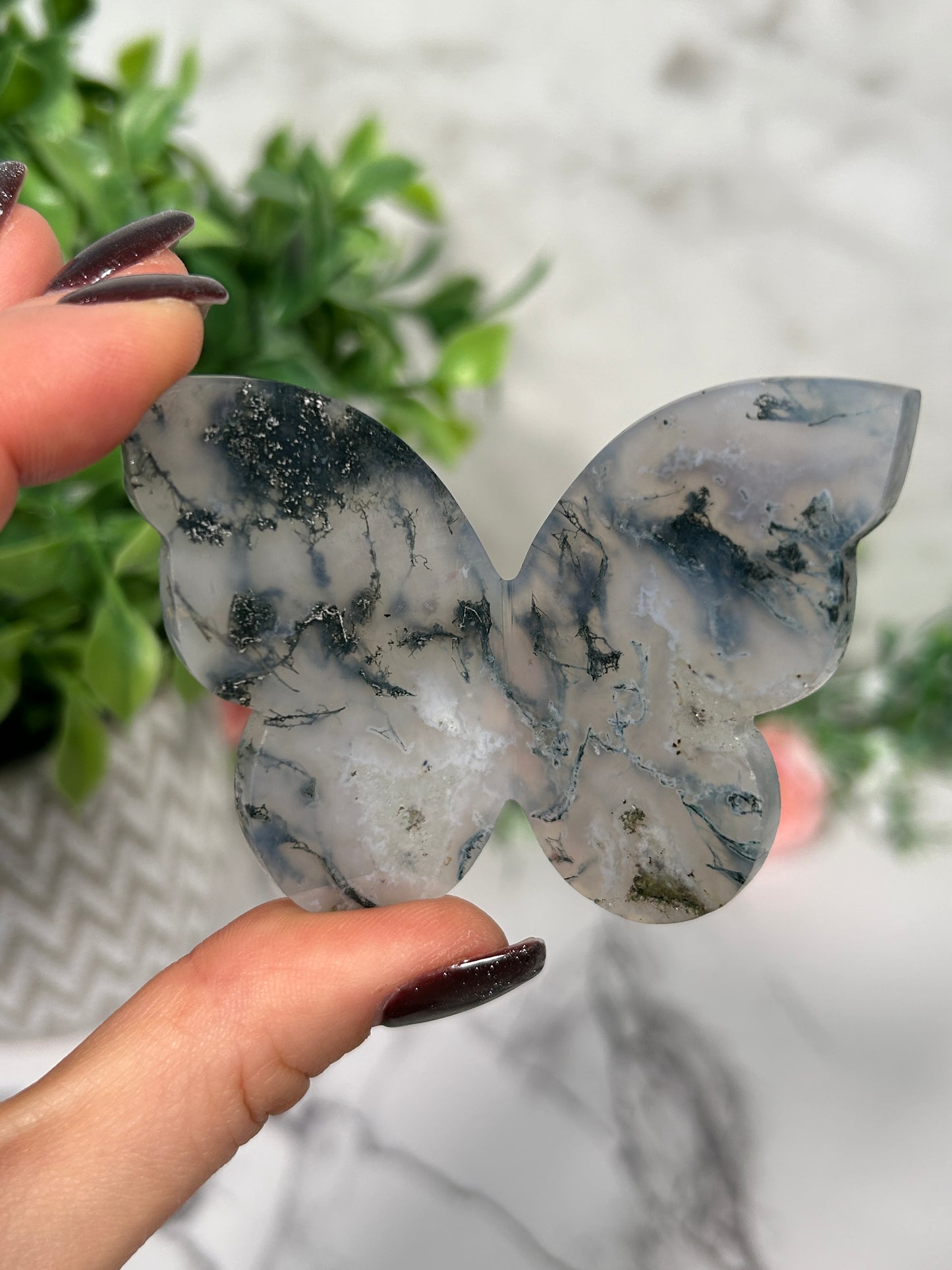 Moss Agate Butterflies