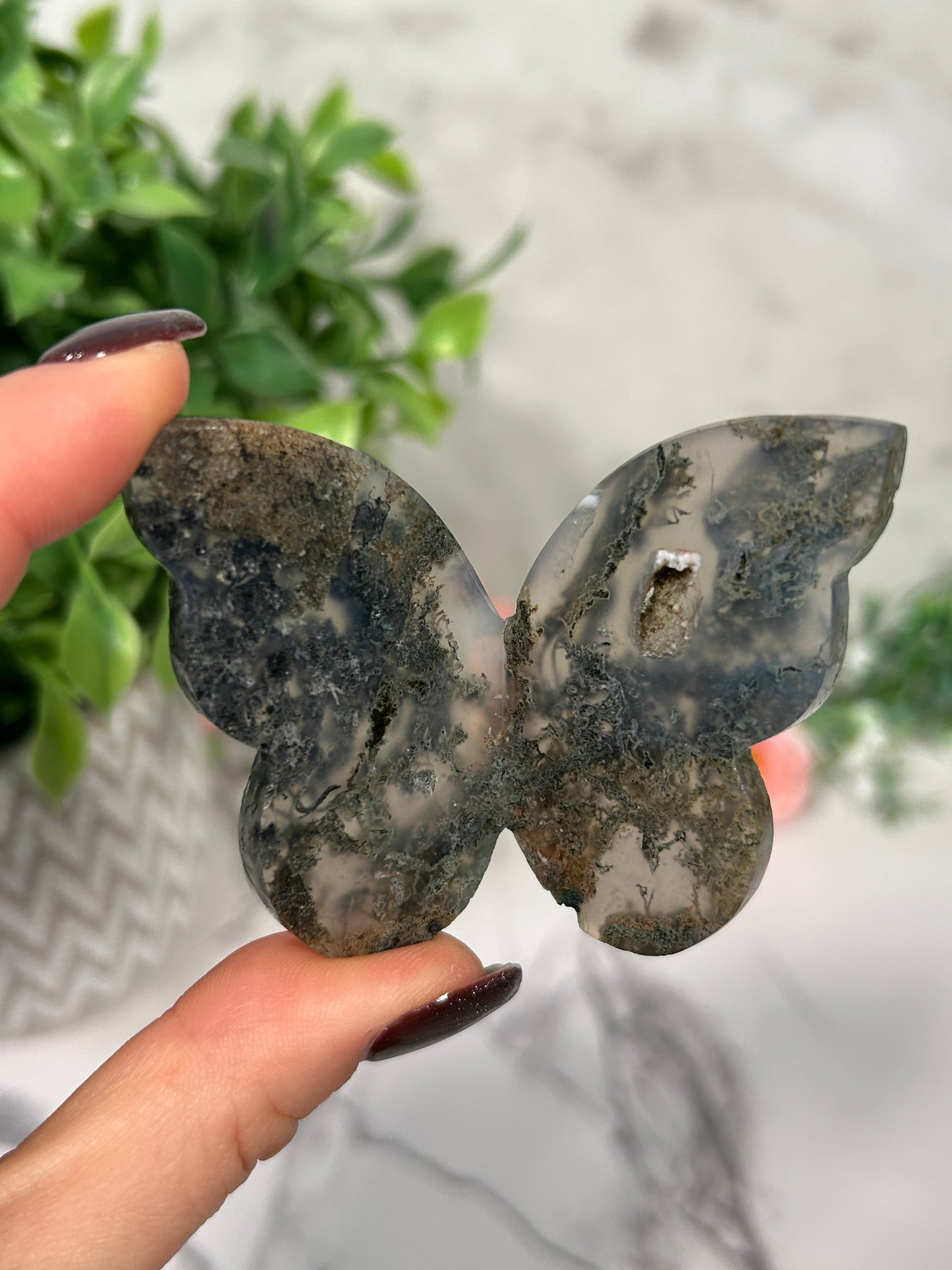 Moss Agate Butterflies