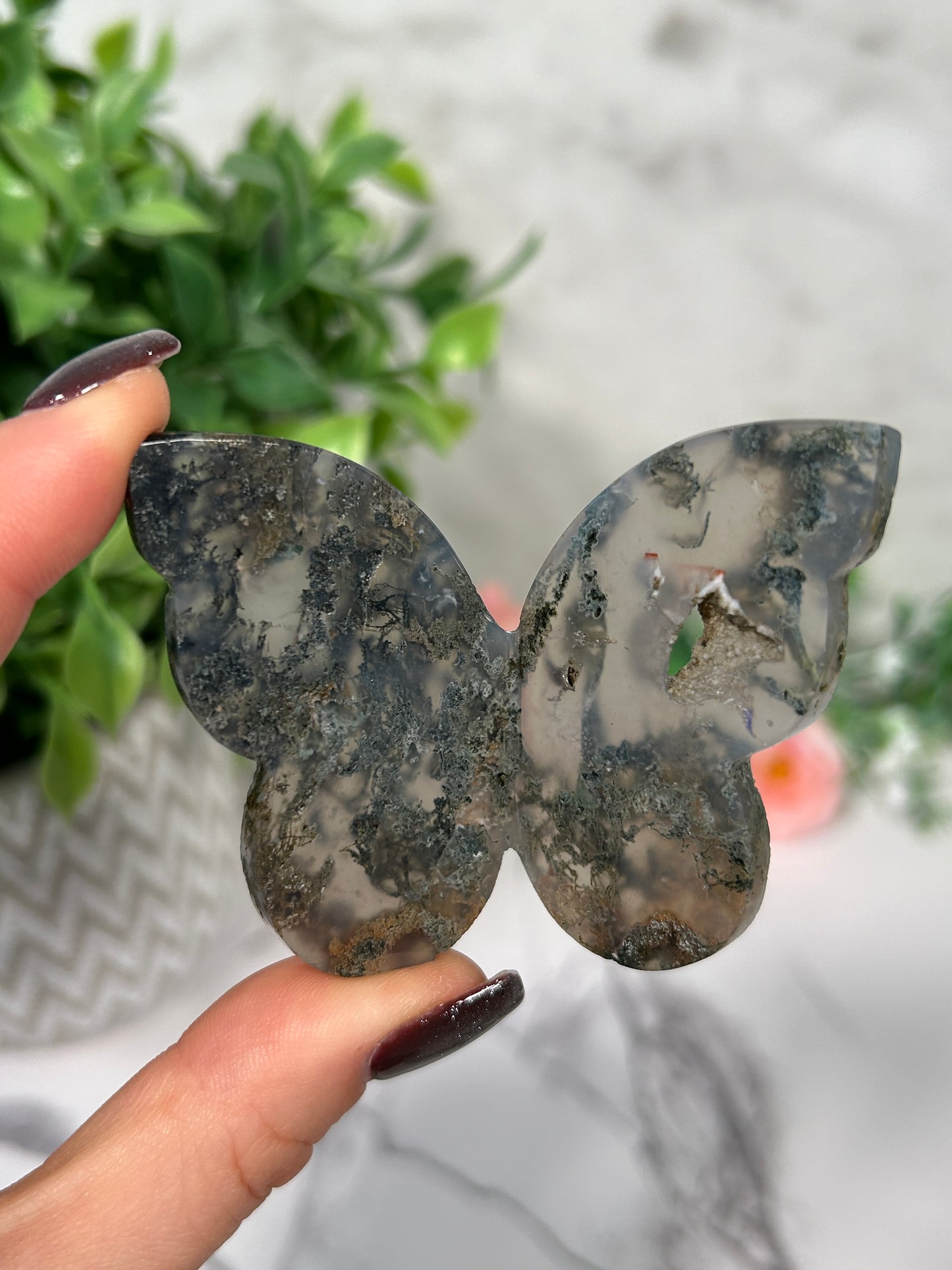 Moss Agate Butterflies