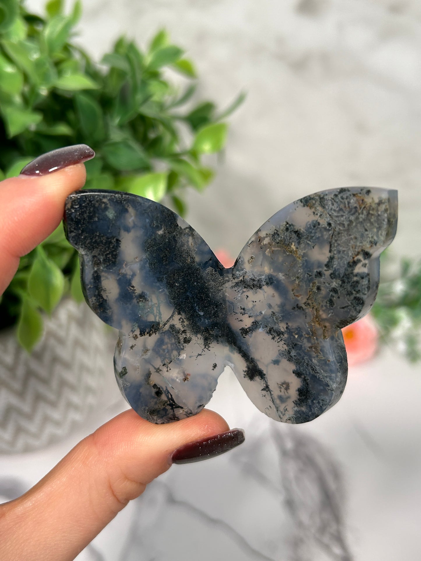 Moss Agate Butterflies