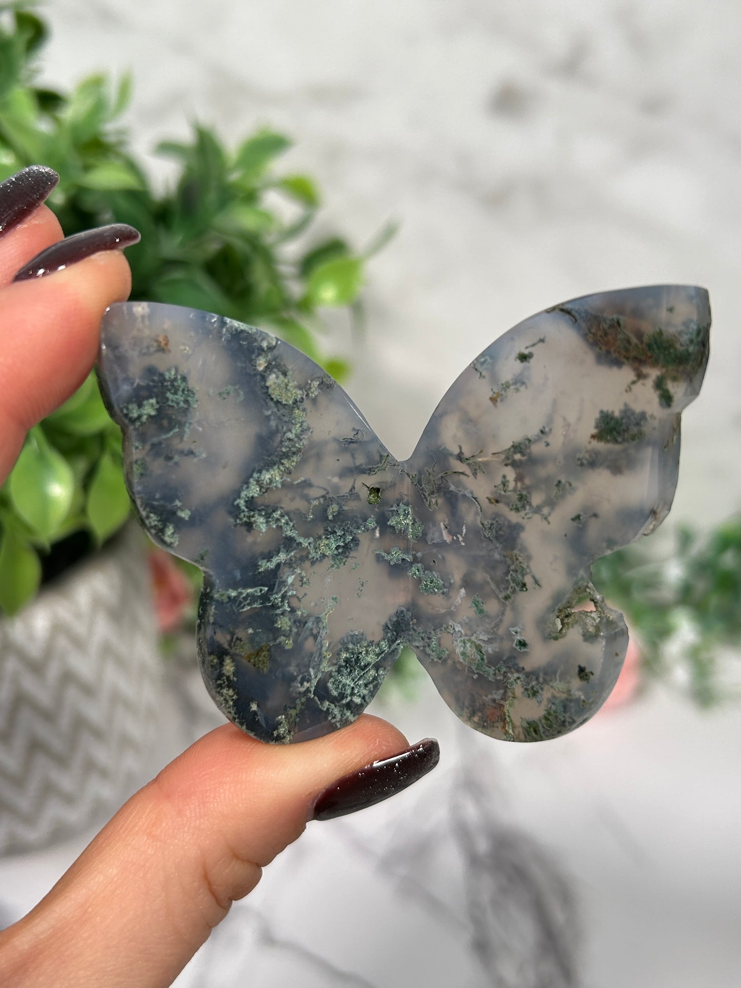 Moss Agate Butterflies