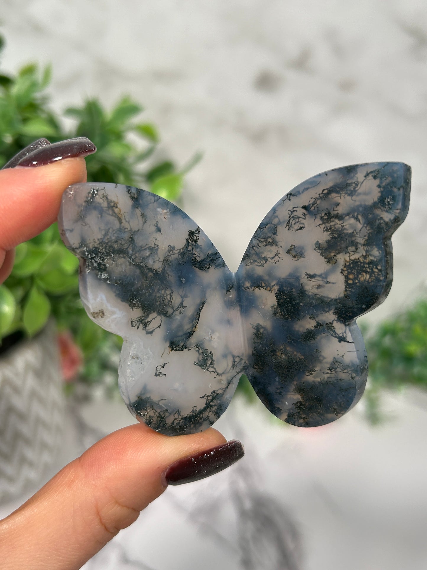 Moss Agate Butterflies