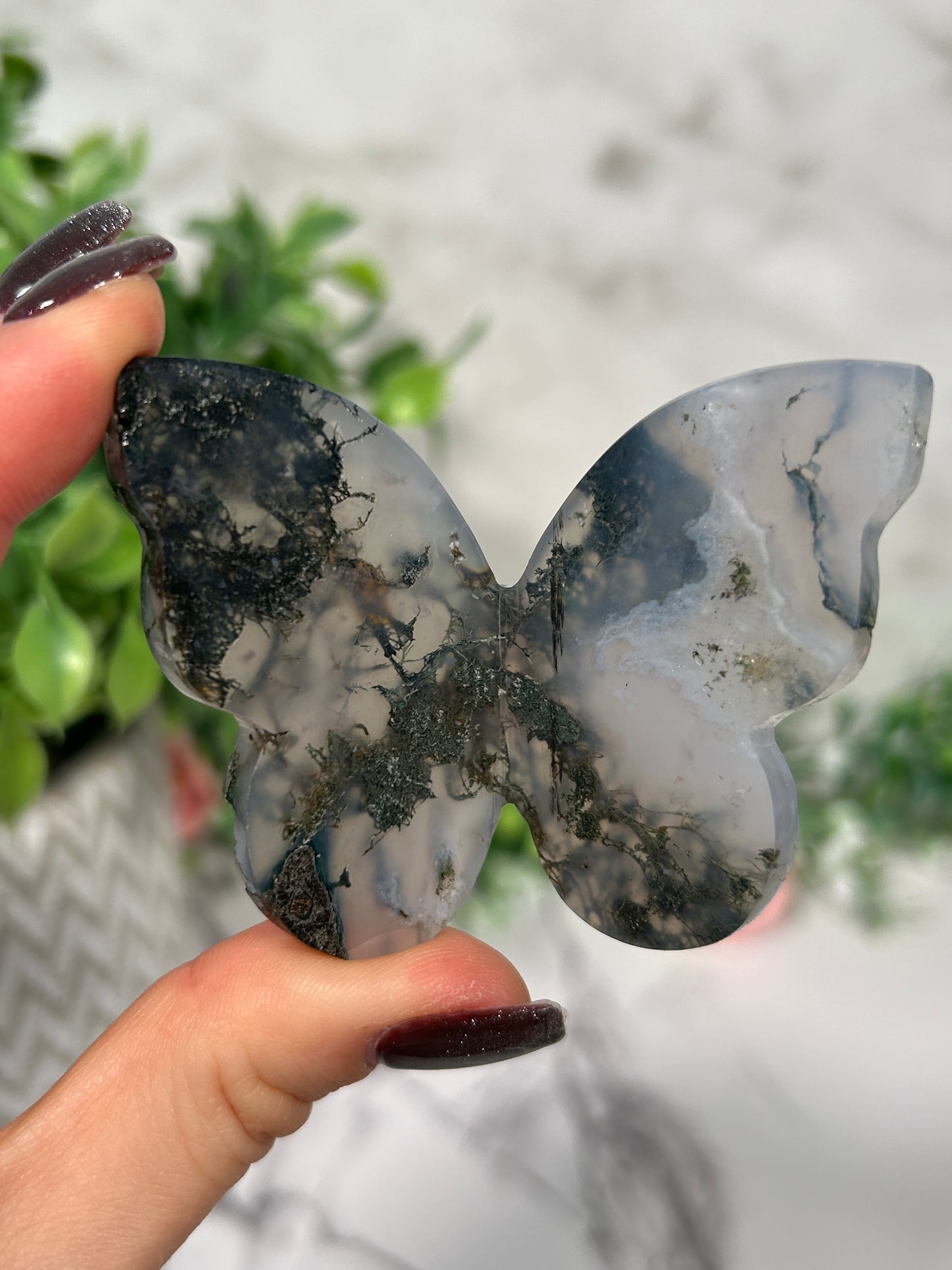 Moss Agate Butterflies