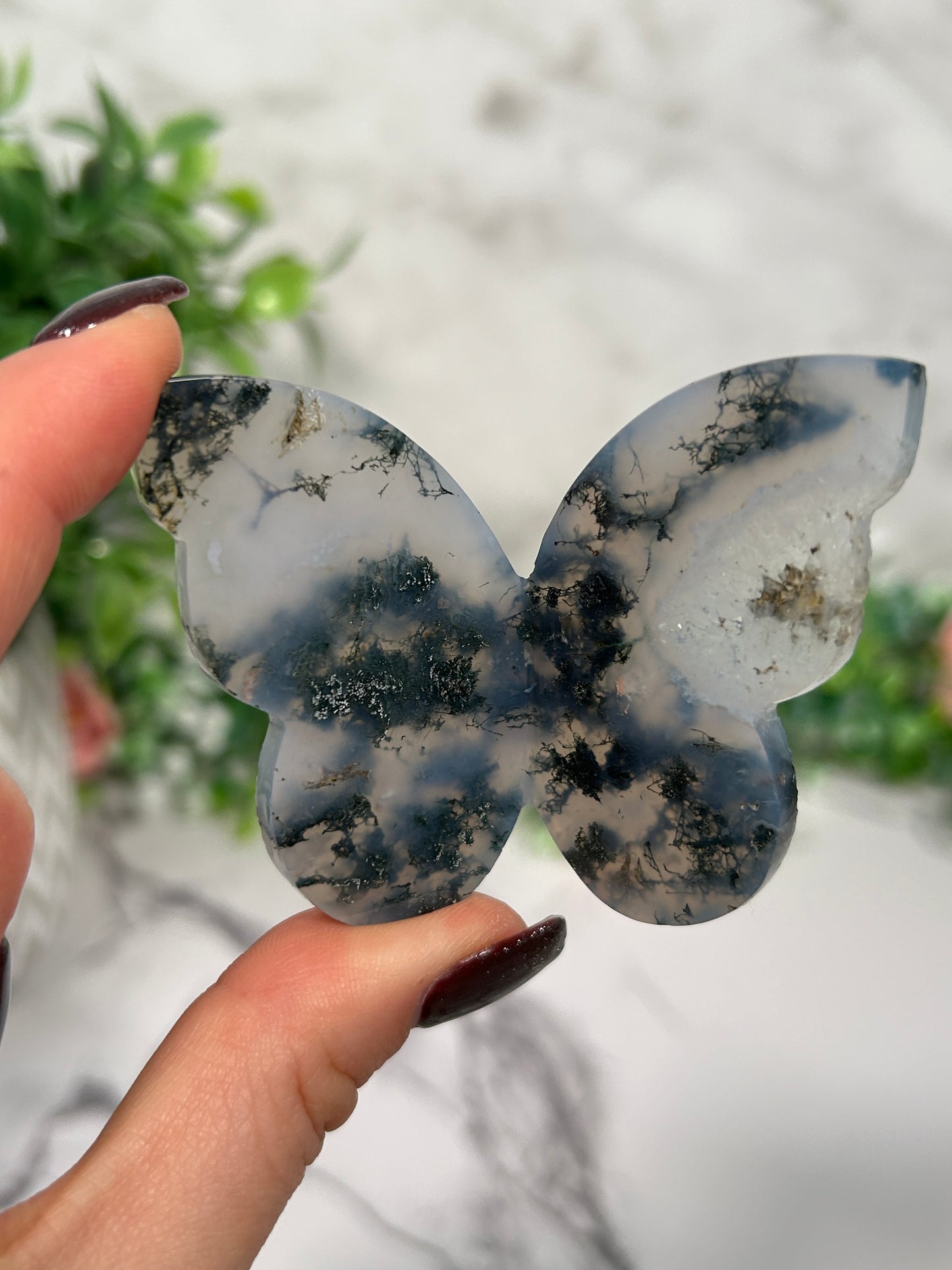 Moss Agate Butterflies