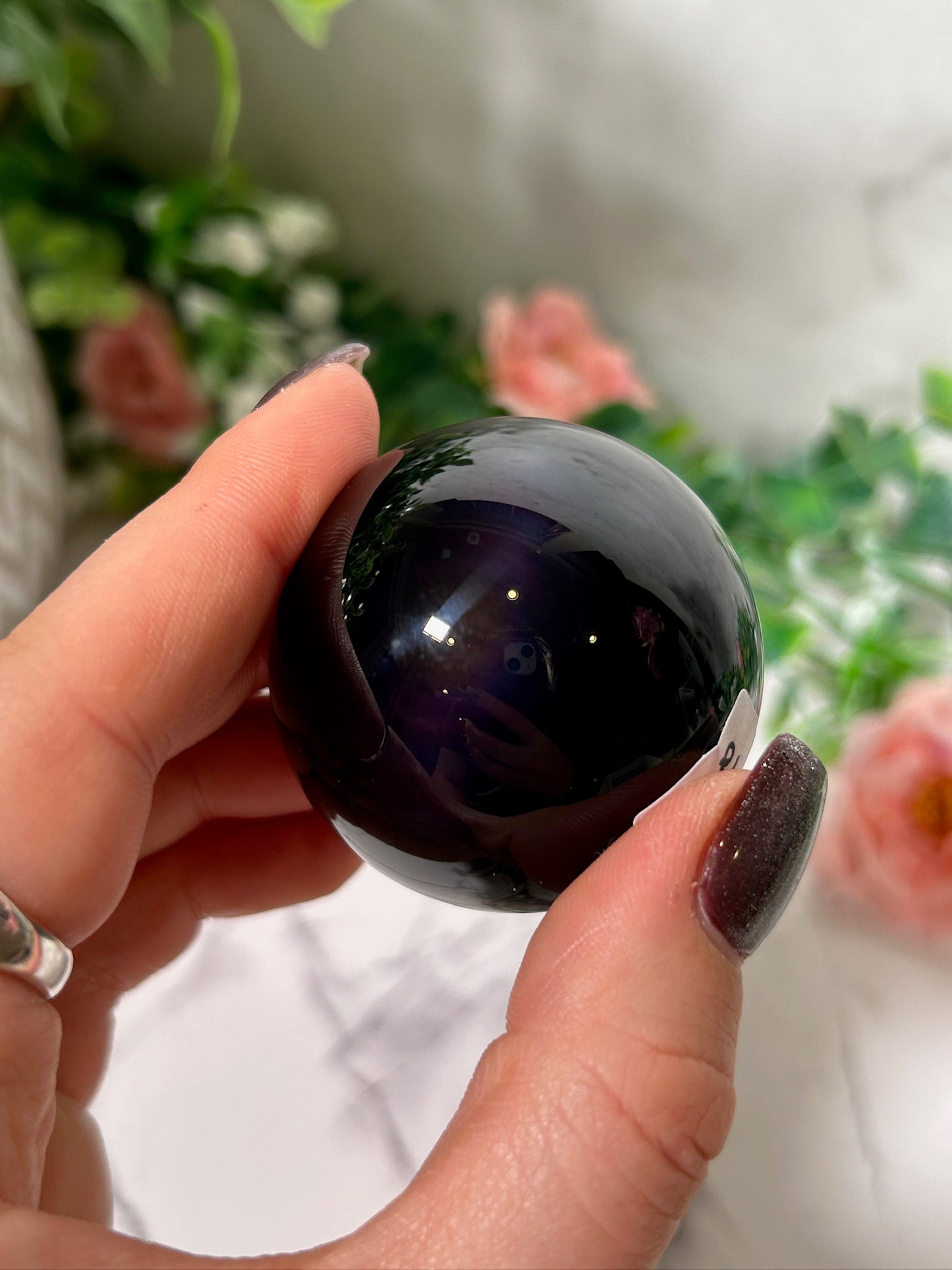 Rainbow Obsidian sphere 24